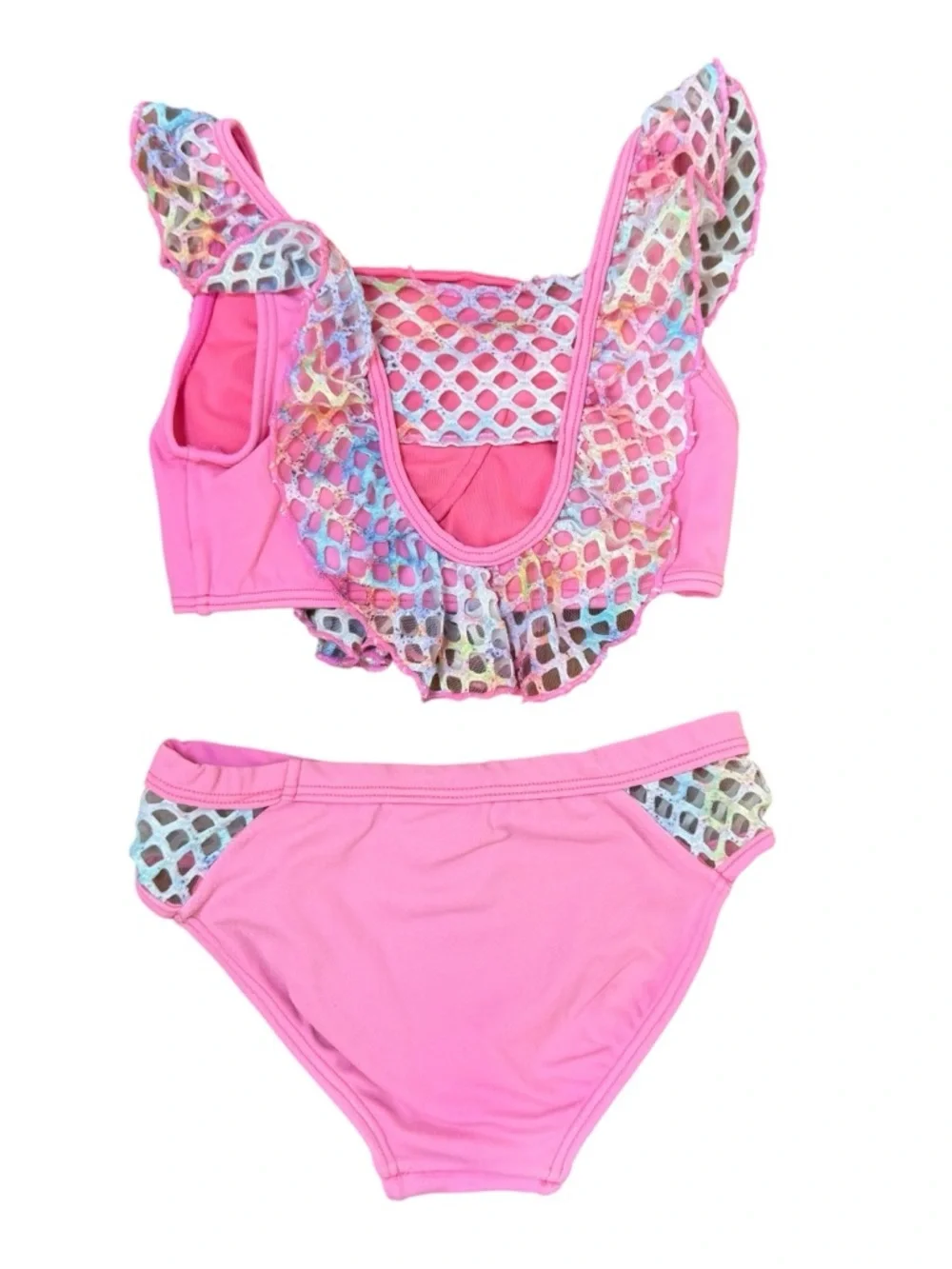 Little Peixoto Girls Pink Ruffle Bikini 2 Piece Swimsuit Size 8